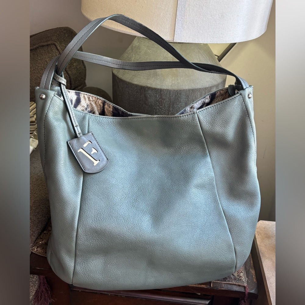 Authentic FURLA Soft leather magnetic closure shoulder 3 compartments bag